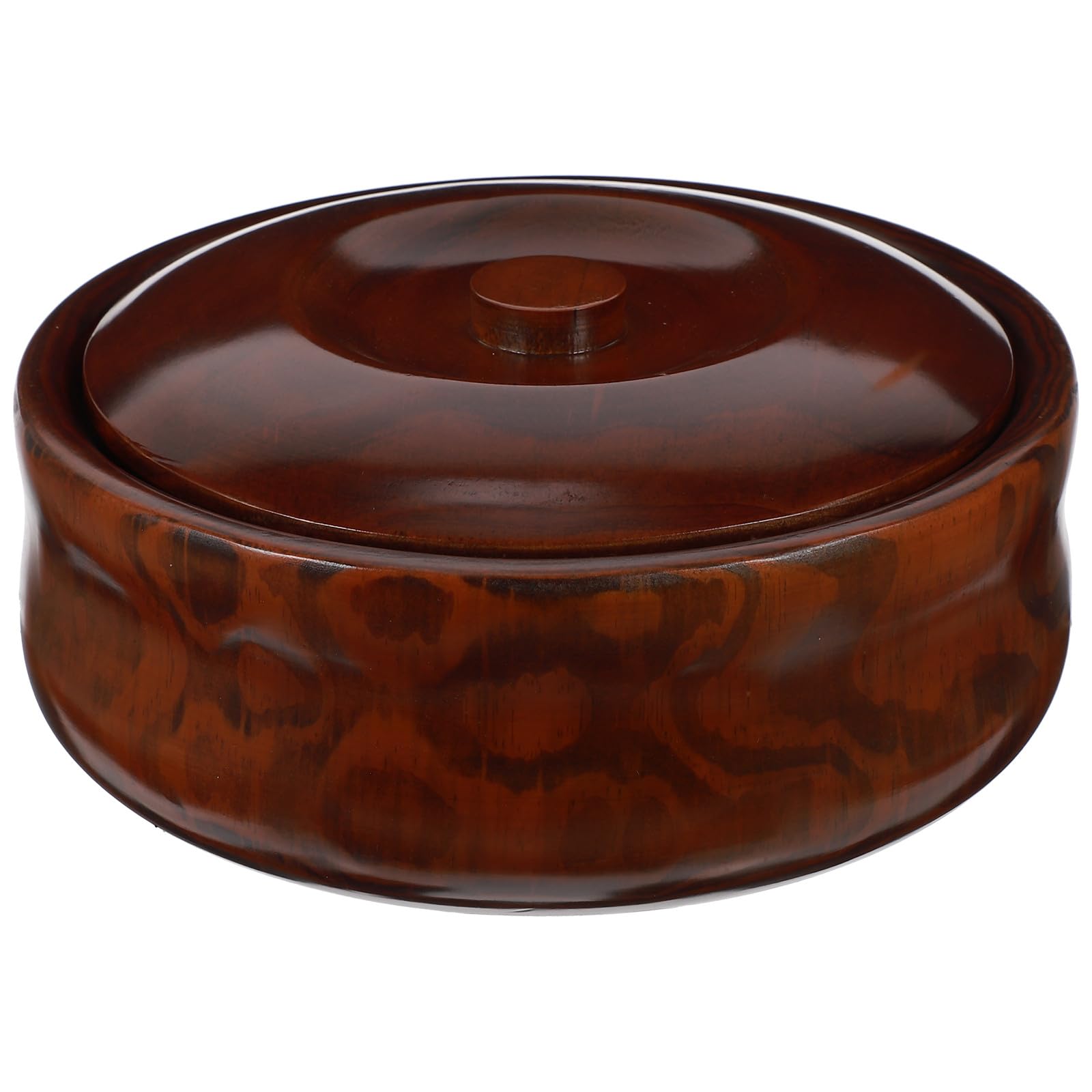 Bol de Madera con Tapa para Snacks y Frutas, Cuenco Resistente para Cocina y Aperitivos, Diseño Práctico y Elegante para Uso Diario