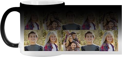 Let's Make Memories Taza personalizada que cambia de color - Taza de múltiples fotos - Taza de café de 11 oz - 3 fotos