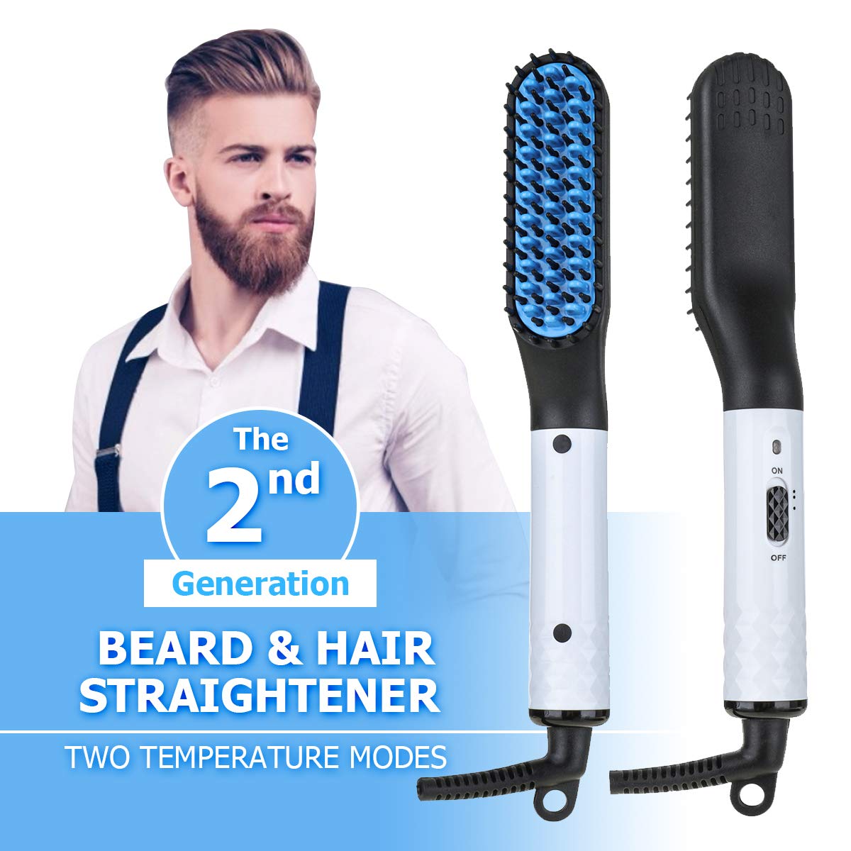 Amazon.com : Beard Straightener Comb Brush Multifunctional Hair Styler ...