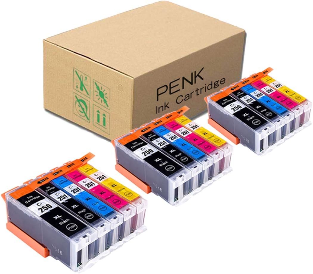 Compatible Ink Cartridge Replacement for Canon PGI-250XL CLI-251XL PGI 250 XL CLI 251 XL to use with PIXMA MX922 IP7220 MG5520 MG5420 IX6820 IP8720 MG7520 MG7120 MG6320 Printer (15 Pack)