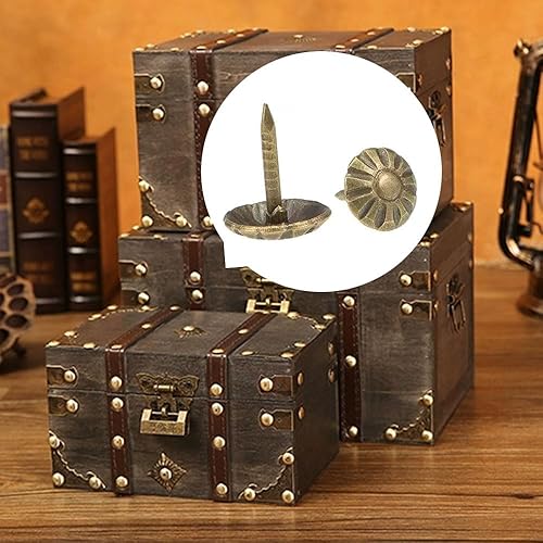 Miniatura 4 de Tachuelas de tapicería, 716 pulgadas, clavos de tapicería para muebles, bricolaje, proyectos de bricolaje, decoración del hogar (latón antiguo)