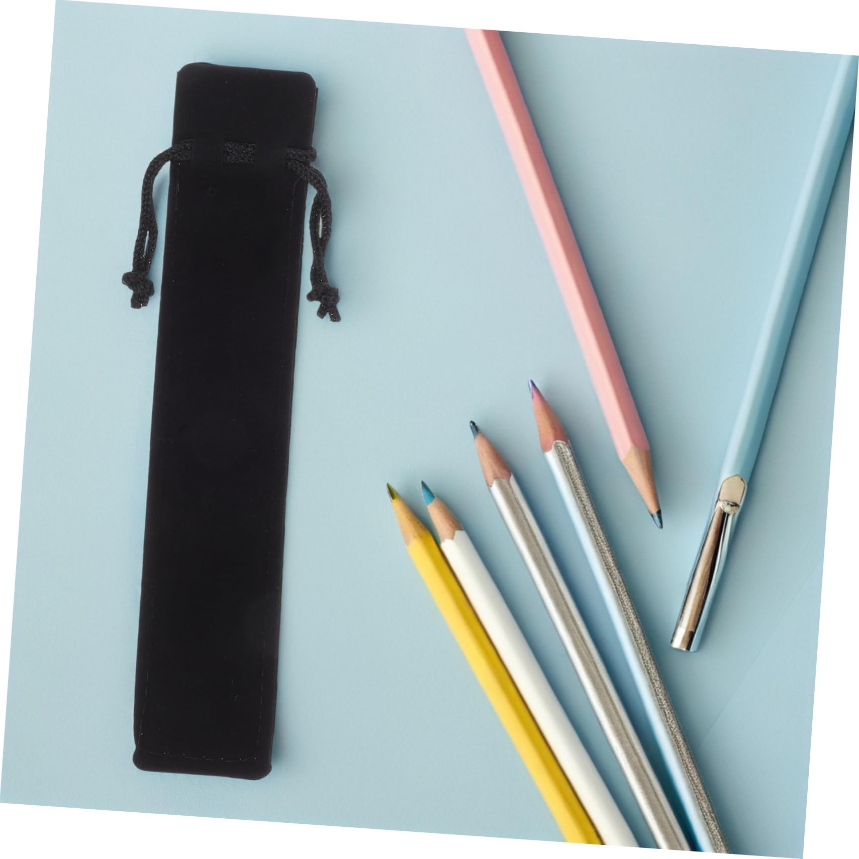 Homoyoyo Astuccio per Penne in Velluto Nero 100 Pezzi, Custodia per Penna | Decorazioni Scuola, Sacchetti per Penne Regalo, per Penna Stilografica e Articoli di Cancelleria, Classic Elegante