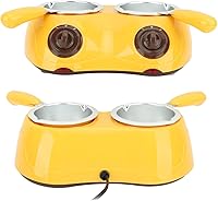Vista 5 de Fondue eléctrica de chocolate, olla para derretir chocolate, simple de 20 W, 2 ajustes de temperatura para vacaciones para mantequilla (amarillo)
