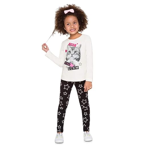 Conjunto Menina Blusa Manga Longa e Legging Brandili Mundi