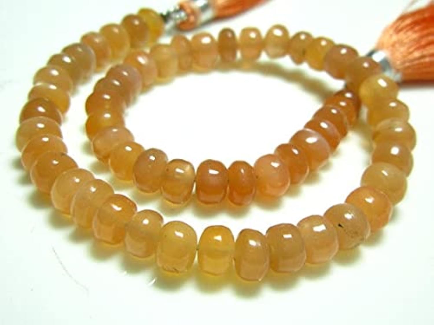 Pierre de lune pêche 5mm LKBEADS, idéal pour créer des bracelets bien-être bohèmes