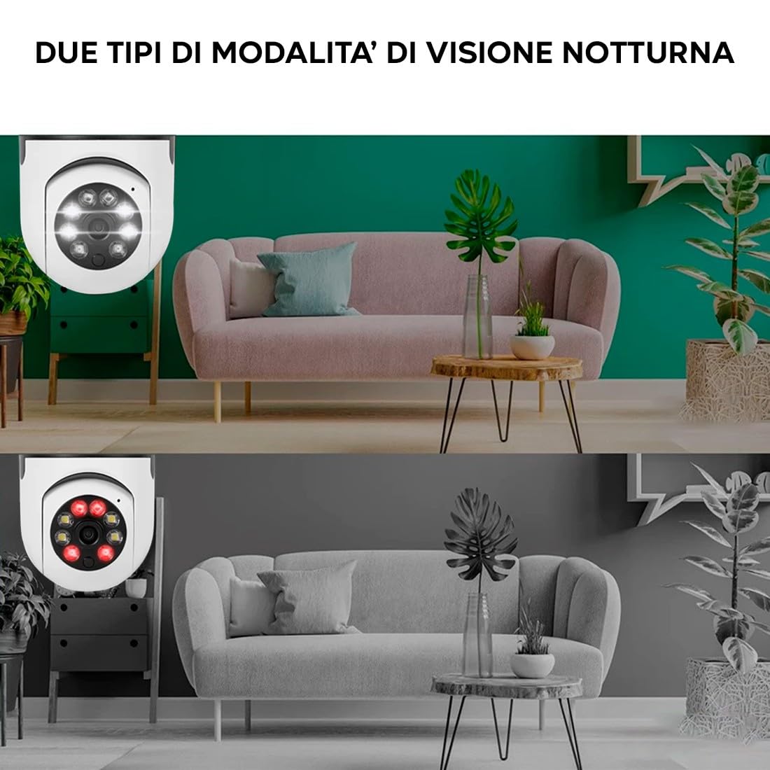 Mediawave Store - 4 pz Telecamera Wi-Fi, Camera Nascosta, Lampada Esterno, Interno, Lampadina Zoom Cam, Sicurezza Casa, Visione Notturna,Audio Bidirezionale, Controllo da Remoto