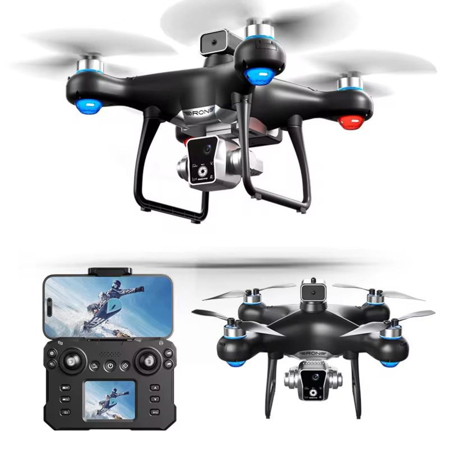 KY102 Dual Camera LCD Screen Drone – Foldable Optical Flow RC Quadcopter