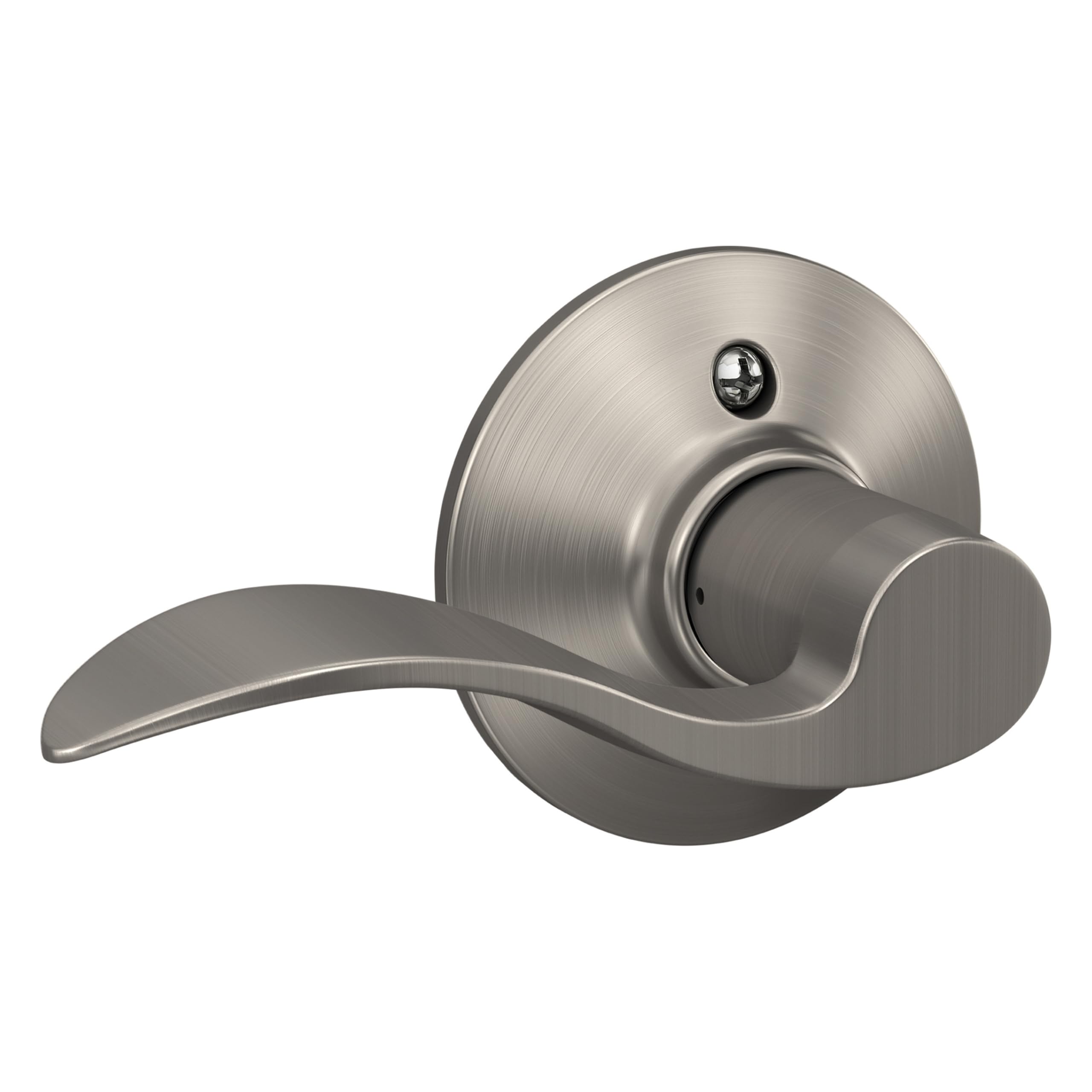 SCHLAGE F170ACC619LH Company Accent Left Handed Lever Lock, Satin Nickel (F170 Acc 619, One Sided Non Turning LH