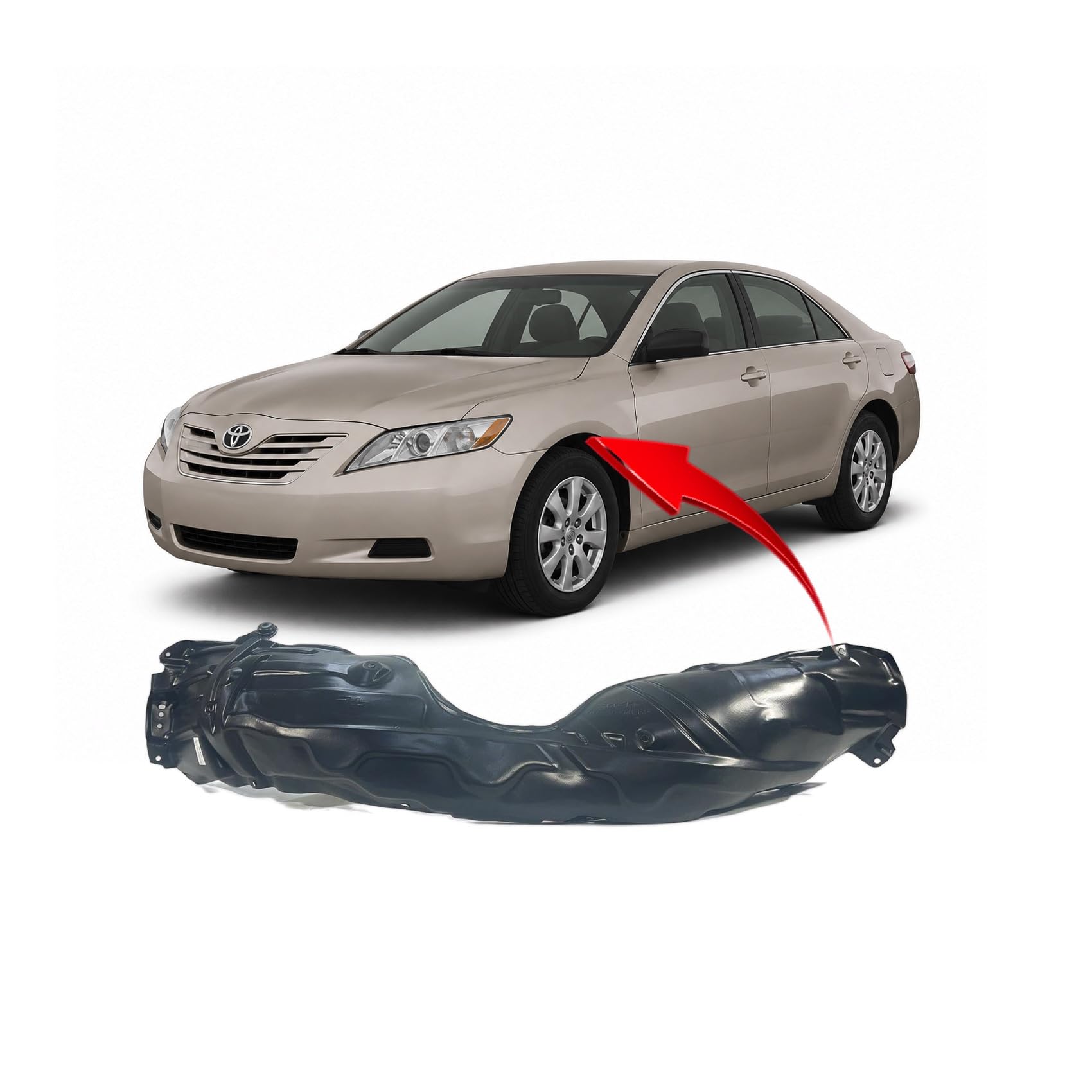 FitParts Compatible with Toyota Camry 2007–2011 Front Left Fender Liner