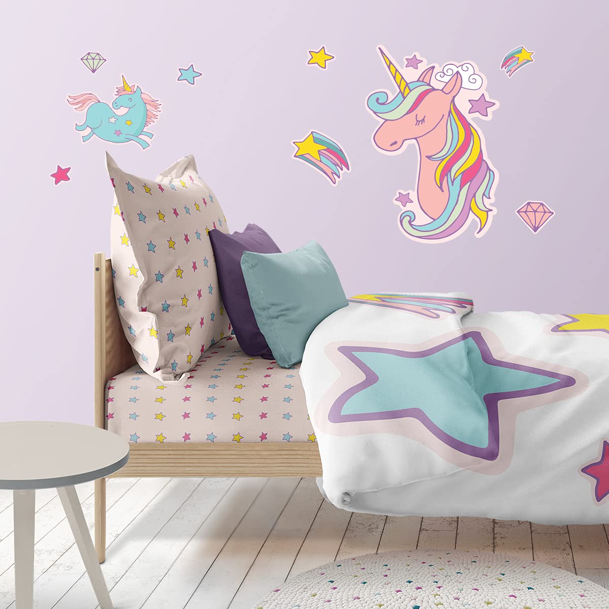 Autocollant mural licorne magique pour créer un coin lecture féerique