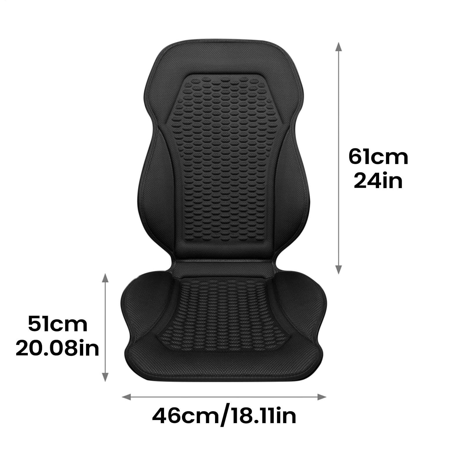 Housse De Siège De Voiture Refroidissante | Coussin De Refroidissement Antidérapant Pour Siège De Voiture | Coussin De Sièges Avants Respirant Avec Oreiller De Soutien Dorsal Pour Camions, SUV (Noir)