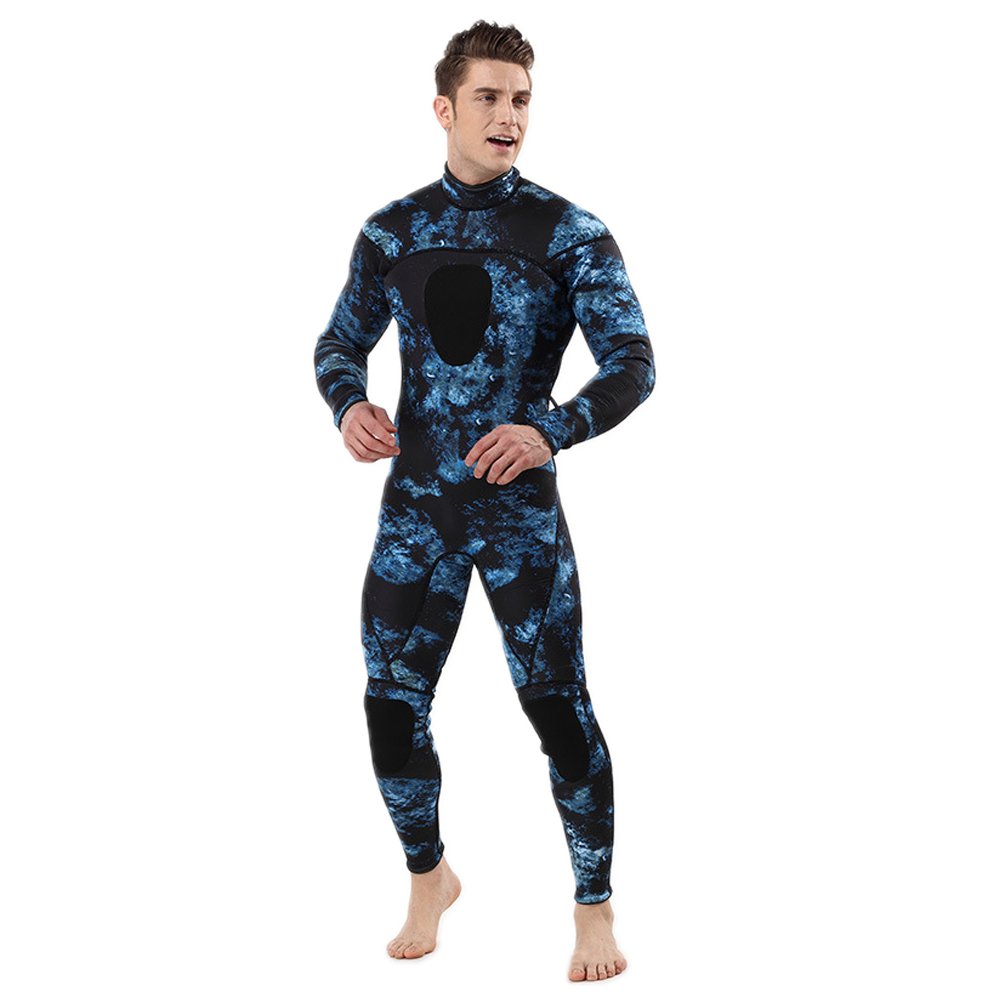 DELIBEST Traje de neopreno para hombre, 3 mm de camuflaje con axila superelástica, material de SCR siamés frío cálido, para buceo, esnórquel, natación, pesca submarina, traje completo