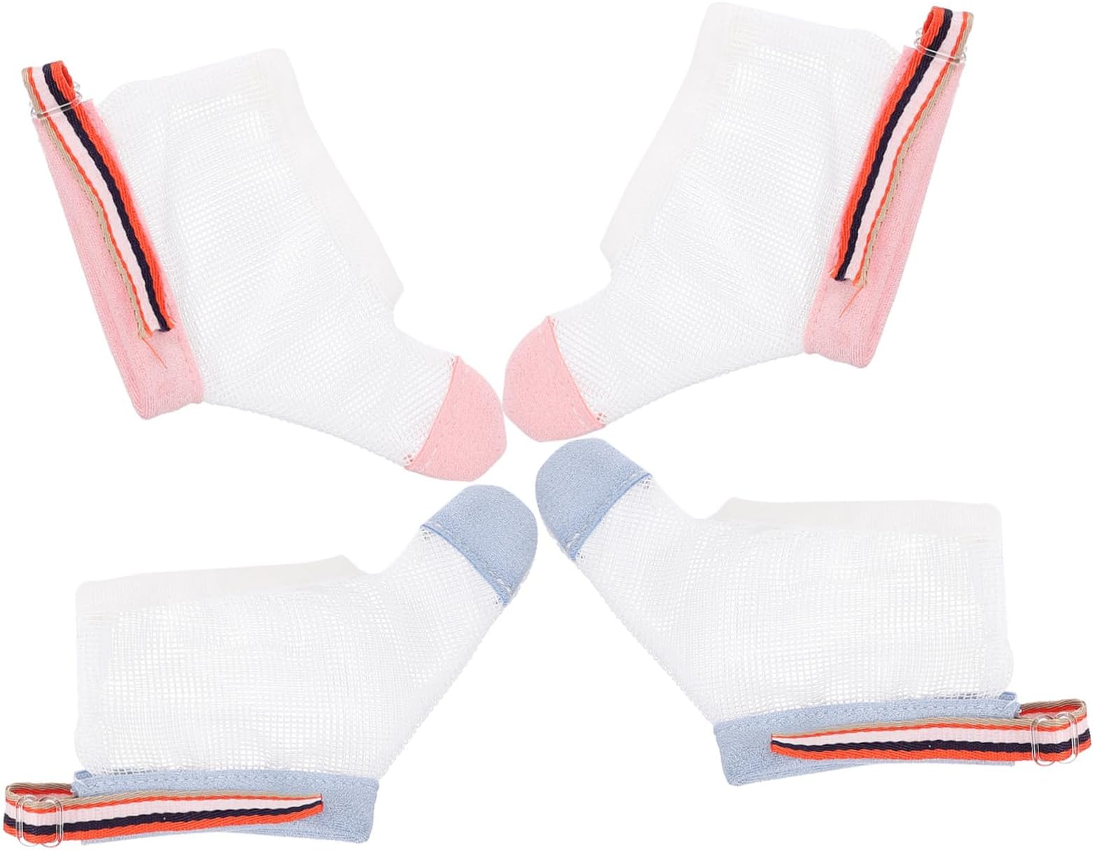 SUPVOX 2pairs Thumb Sucking Guard Adjustable Protective Gloves for Boy Girl Thumb Protection Red Dots Comfortable Breathable Design Prevents Hand Biting and Face Rubbing