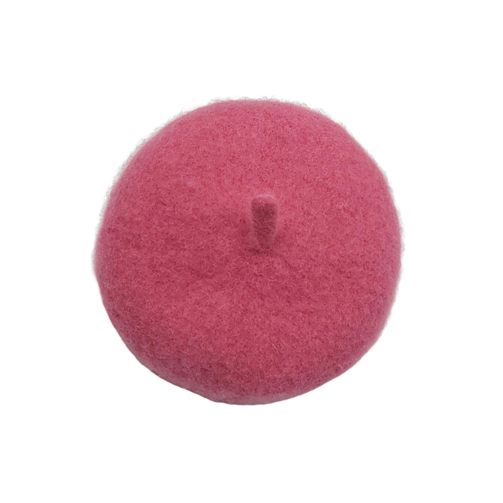 Fonowx Pet Dog Beret Wool Yard Hat Durable Lightweight Comfortable Hand Wash Recommended Hair Accessories Hat Diameter 5.1 Inch Skin-friendly Warm, Rose Red