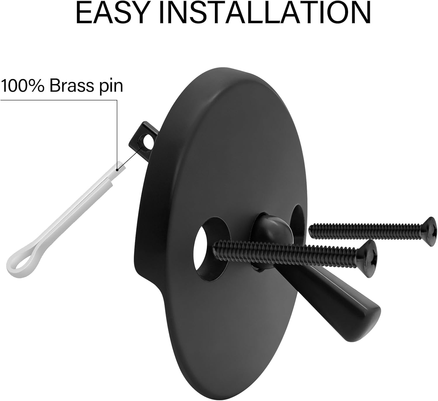 Matte Black Bathtub Drain Tub Trim Set with Trip Lever Overflow Plate | Bathroom Tub Drains Strainer Replacement Conversion Tub Drain Kit Assembly with Universal Fine & Coarse Thread