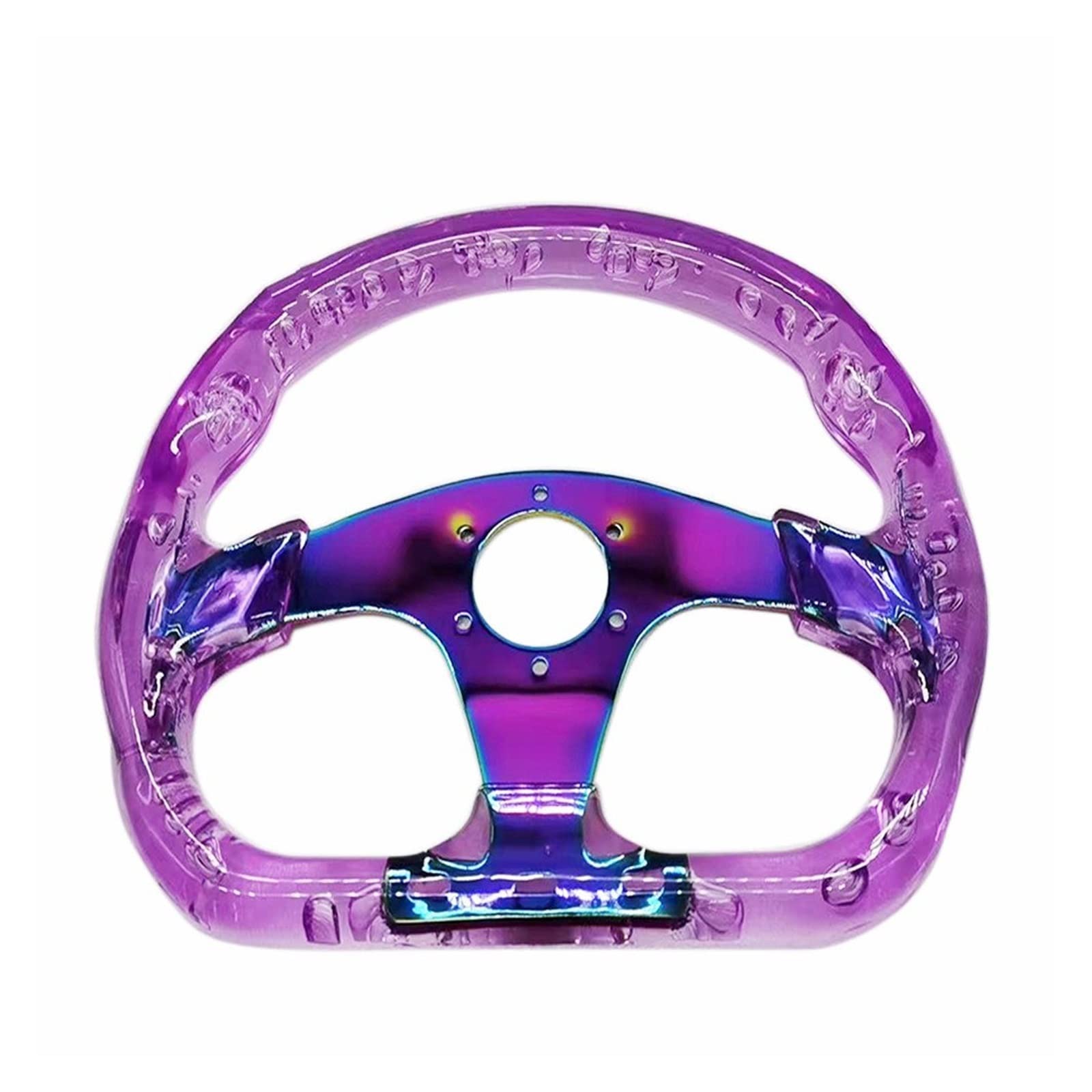 Black) Universal Transparent White Acrylic Dimple Steering Wheel Sport Neo Spoke On - View #13