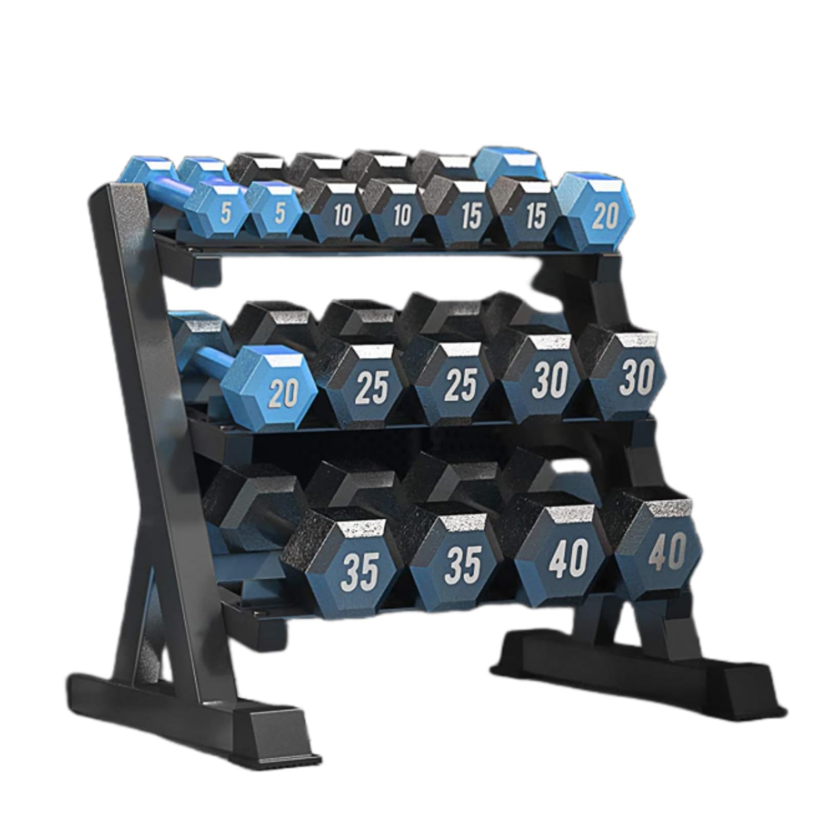 Hantelständer Gewichte Tragfähigkeit 500kg Geeignet für Kurzhanteln & Kugelhantel Sets 96 x 48 x 91cm, 3 Regale Hantellagerung (Kurzhanteln nicht im Lieferumfang enthal）