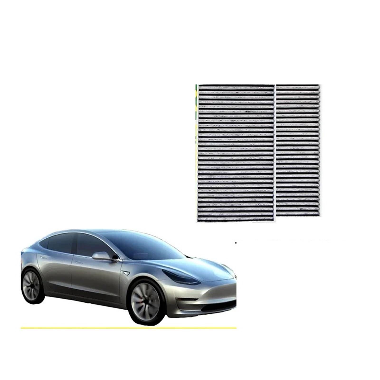 LUTFI Auto Filtro Aire para Modelo 3 Y EV Filter CUK25015/1-2 2 Uds Filtro De Cabina Integrado Carbón Activado 1107681-00-A 1107681-00-B