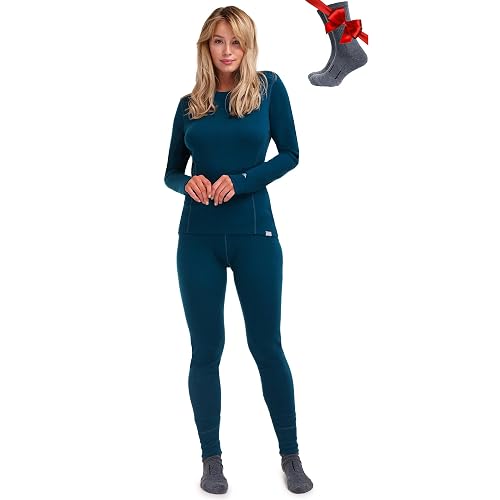 Merino.tech Women's 100% Merino Wool Base Layer Set