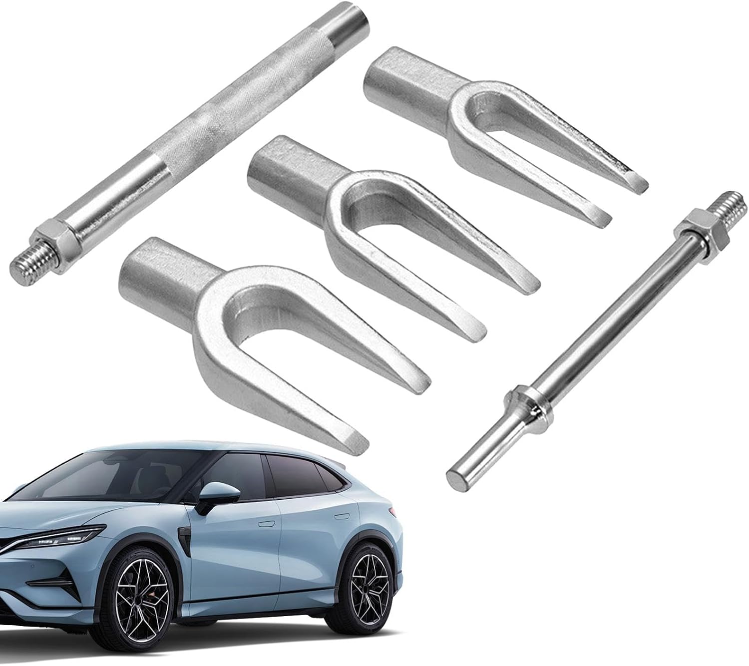 Ball Joint Separator - Car Ball Head Puller, Tie Rod End Removal Tool | 5 Piece Ball Head Puller Set with Fork Pry Tool, Ball Joint Removal Kit, Car Repair Tool with Case