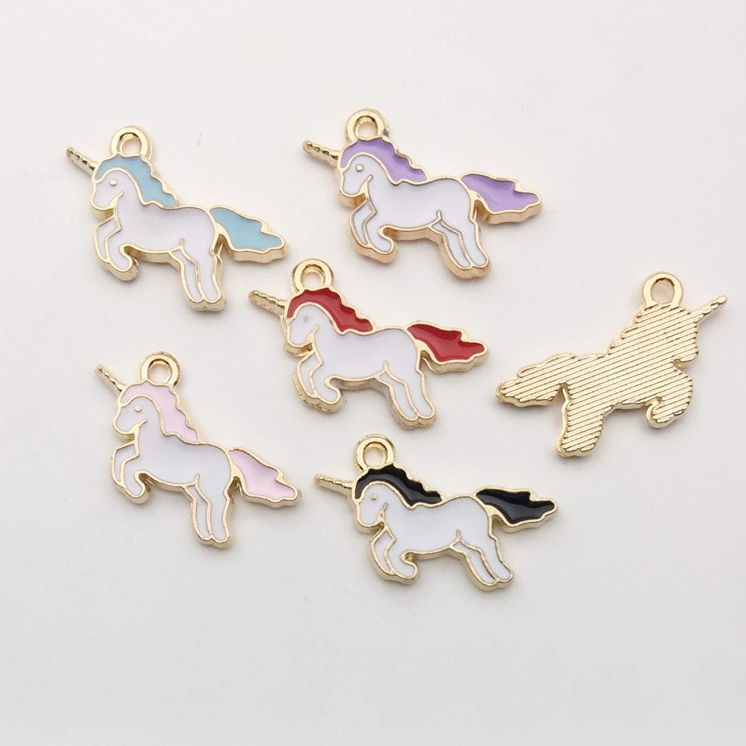 50pcs Gold Plated Cute Enamel Unicorn Charm Pendant for DIY Jewelry Making Necklace Bracelet Earring DIY Jewelry Accessories Charms (M158) - Image 3