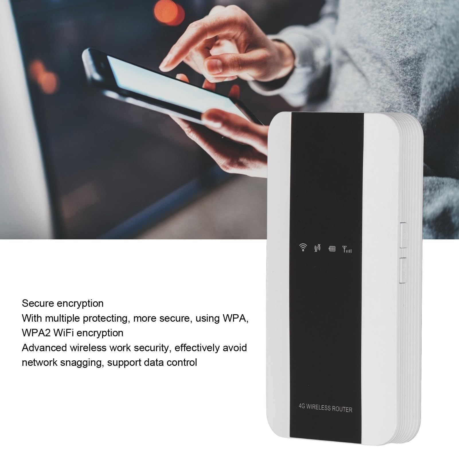 Mobilny Router z Hotspotem 4G LTE WiFi, Przenośny Kieszonkowy Hotspot w Podróży, 10 Podłączonych urządzeń, 802.11 B/g/n, 3000 MAh, do Podróży Służbowych, Gier, Transmisji na żywo