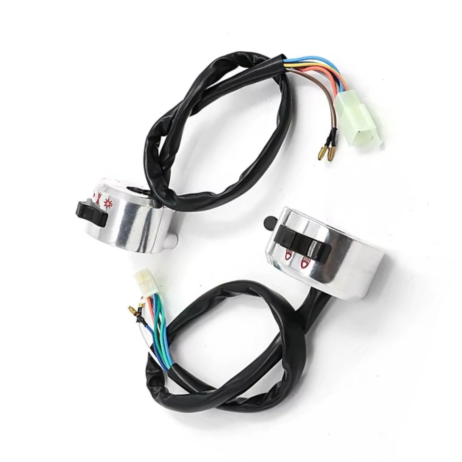 Interrupteur de guidon moto 22mm avec commande double phare et clignotant - 8