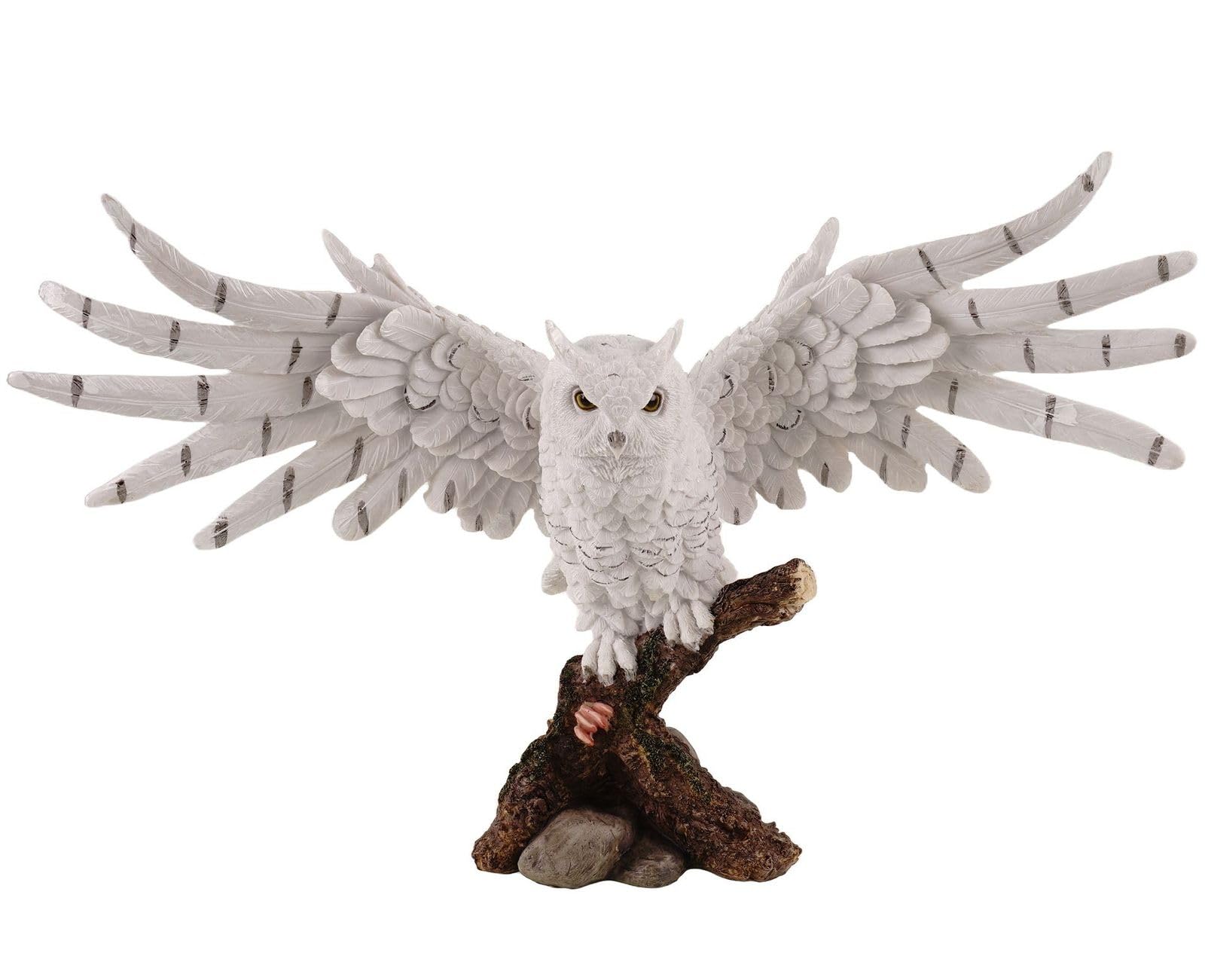 Kremers Schatzkiste Multicolor Decorative Figurine Owl White Sculpture 38 Cm Decorative Figure Bird Gift Animal Polyresin Owl Figurine Owl Figure Owl