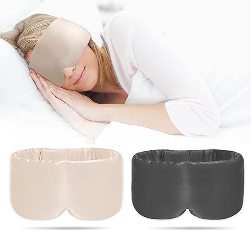 2 cubrebocas de bambú 100% hechos a mano para mujeres y hombres, máscaras de noche, máscara orgánica para dormir, máscara de ojos bloqueada para