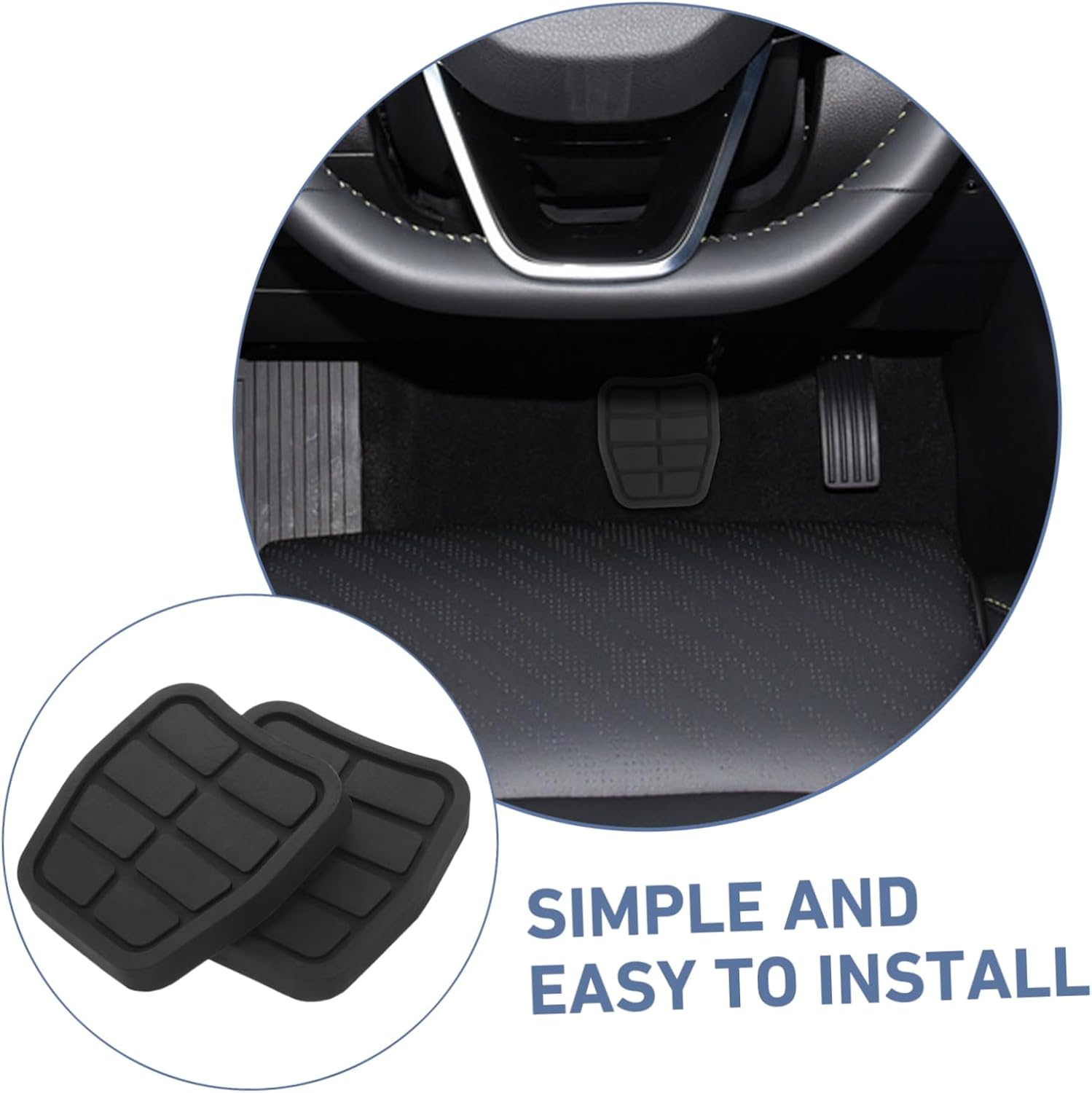 1pair Car Brake Pad Covers Clutch Pedal Pad Replacement Rubber Throttle Protective Cover for Vehicle