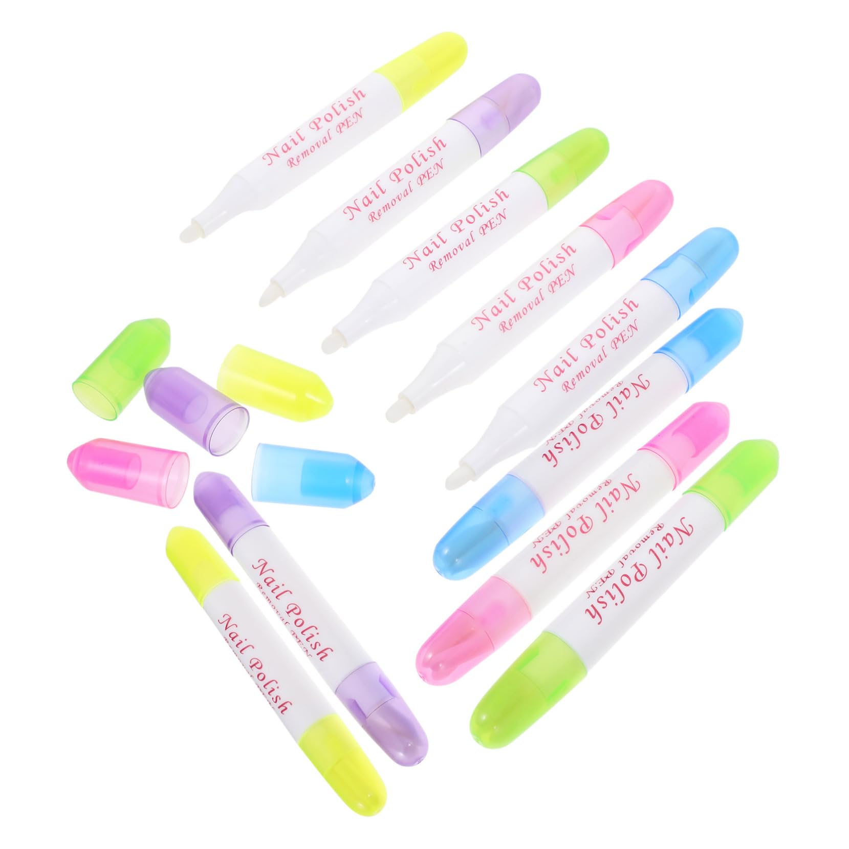 FRCOLOR 10 Pack Nail Polish Remover Pen Nail Edges Corrector Tool Refillable for Home Salon