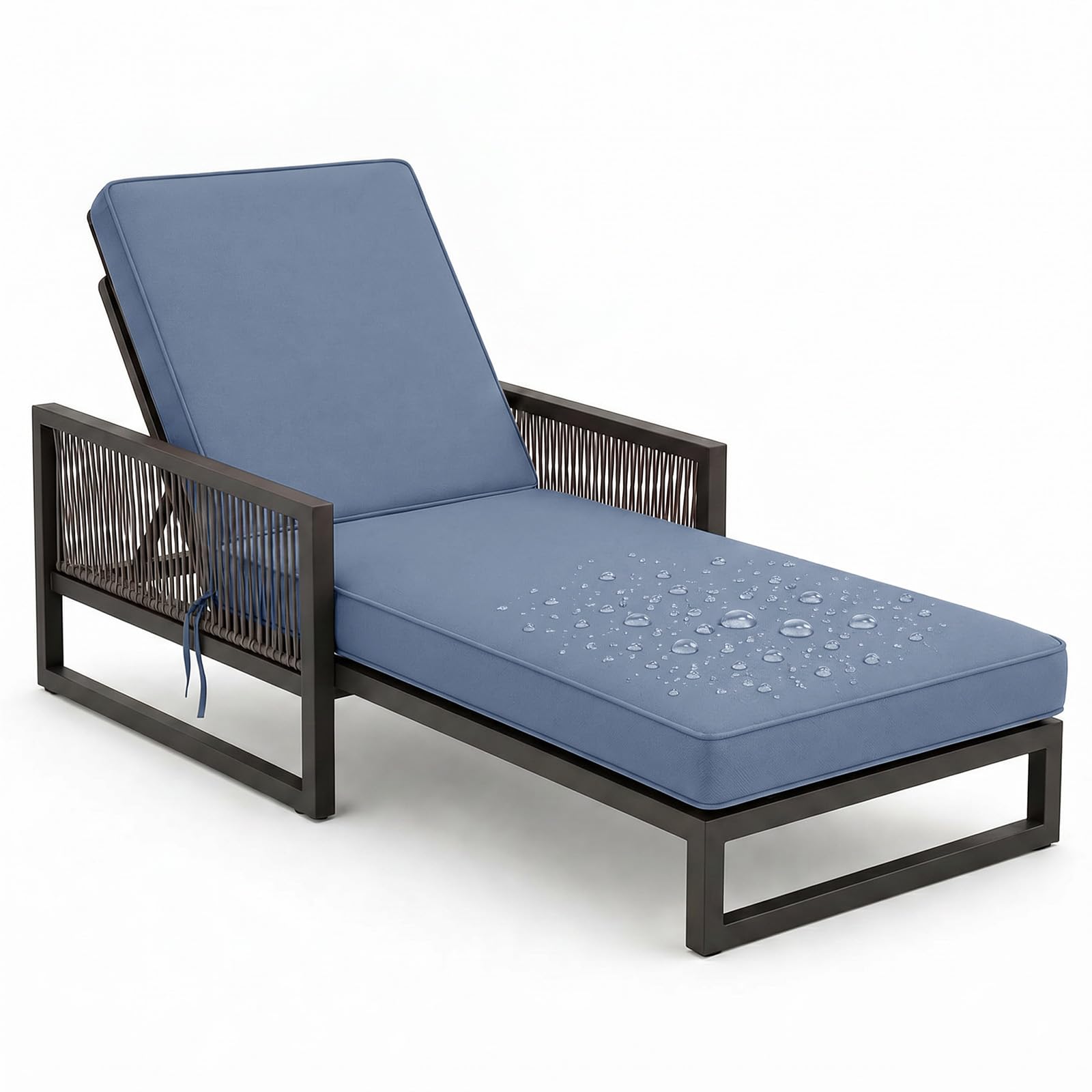 YFHT Sun Lounger Cushion Waterproof Garden Recliner Pad Only 188x58x10cm
