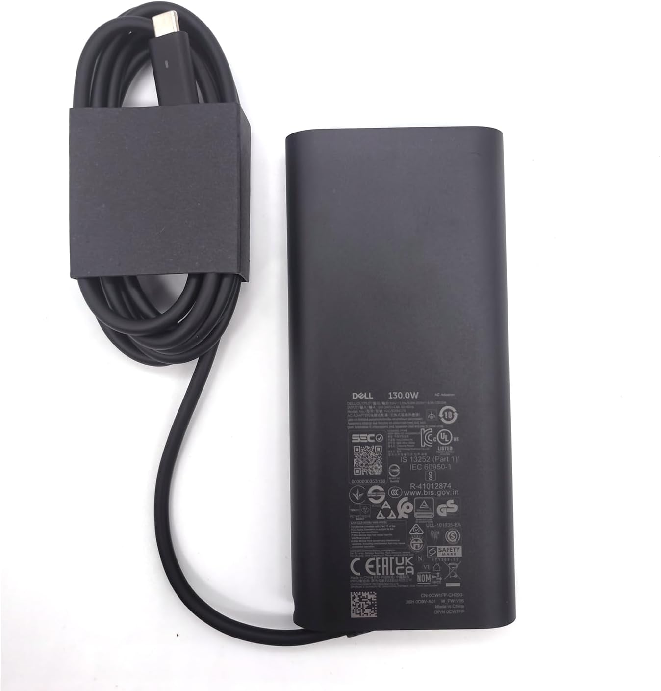 Dell Laptop Charger GAN 130W USB C Type C AC Adapter,XPS 15 9520 9530 XPS 17 9720 9730 AC Charger, Black, HA130PM170