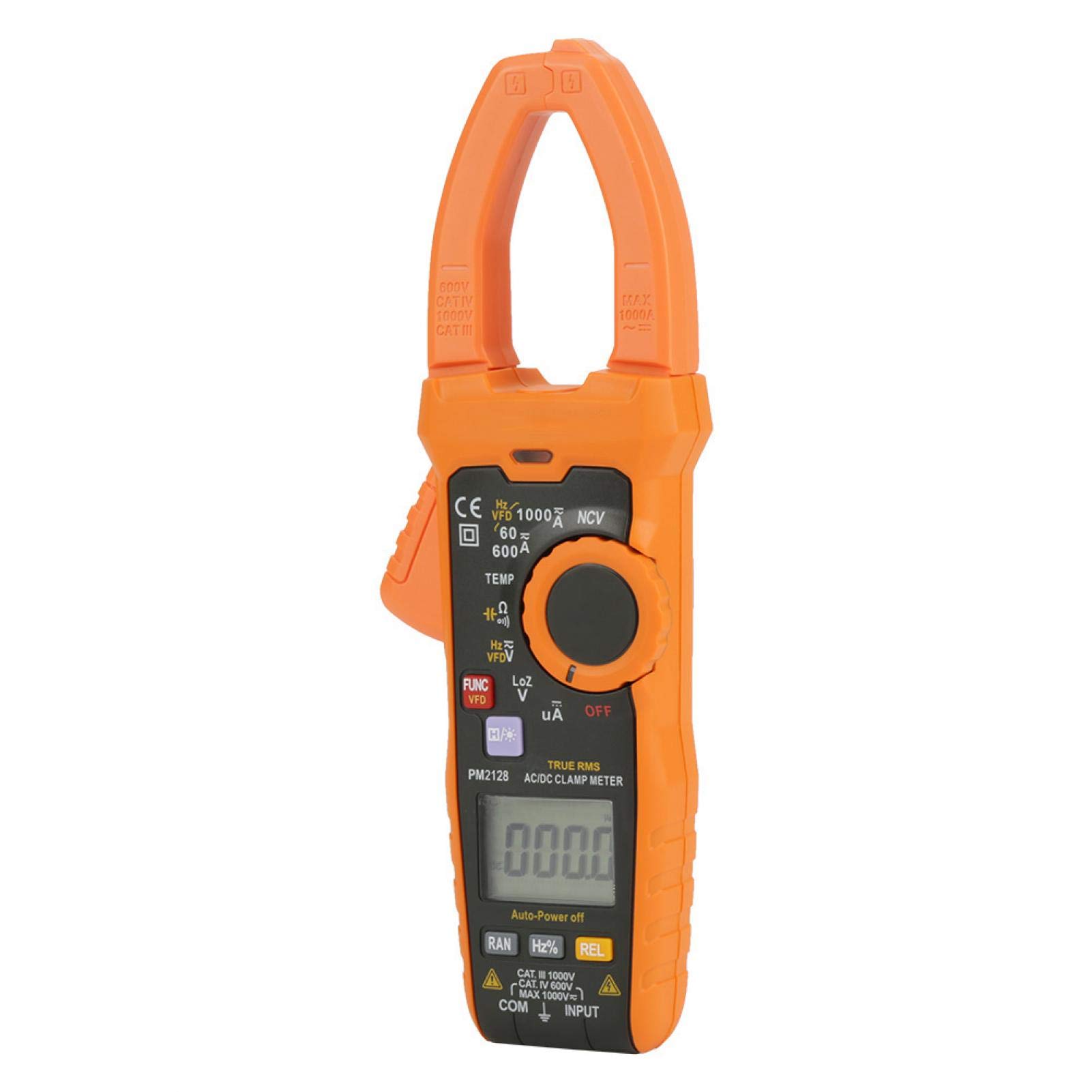 Pinza amperimétrica, portátil 1000A Pinza amperimétrica PM2128 Multímetro Pantalla LCD digital Pinza amperimétrica Voltaje CA/CC Medidor de corriente Pantalla retroiluminada con linterna