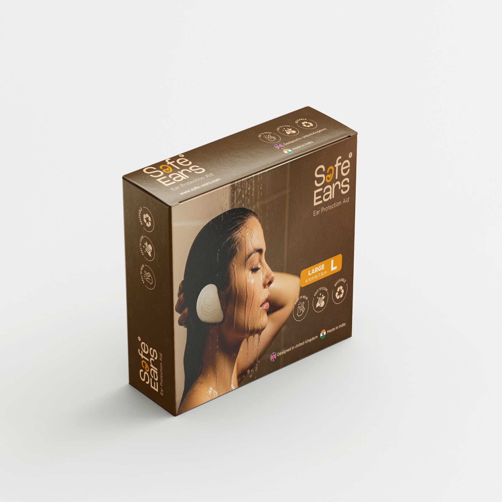 SAFE EARS INDIA| Ear Protection Aid | Reusable LDPE Material Ear Covers for Showering & Hair Wash | Water Resistant Ear Protection From water getting inside Ears Canal | CSOM , Otomycosis, Pre and Post Surgery | Easy to Wear & Clean |Large Size (6.1–7.3 cm) | Most Adults-image-38