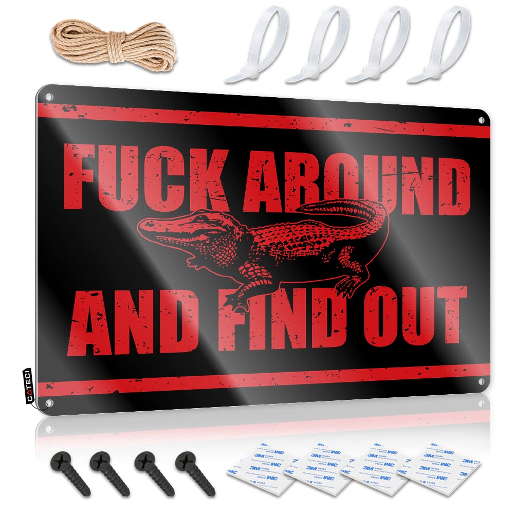 Fuck Around Of Tinplate Sign Decor For Lovers Western Themed Wall