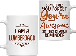 Lumberjack Mug - 11oz White Ceramic Coffee Cup - Gifts for Lumberjack, Office, Work Friends, Coworkers, Retirement - Birthday, Christmas, Thanksgiving