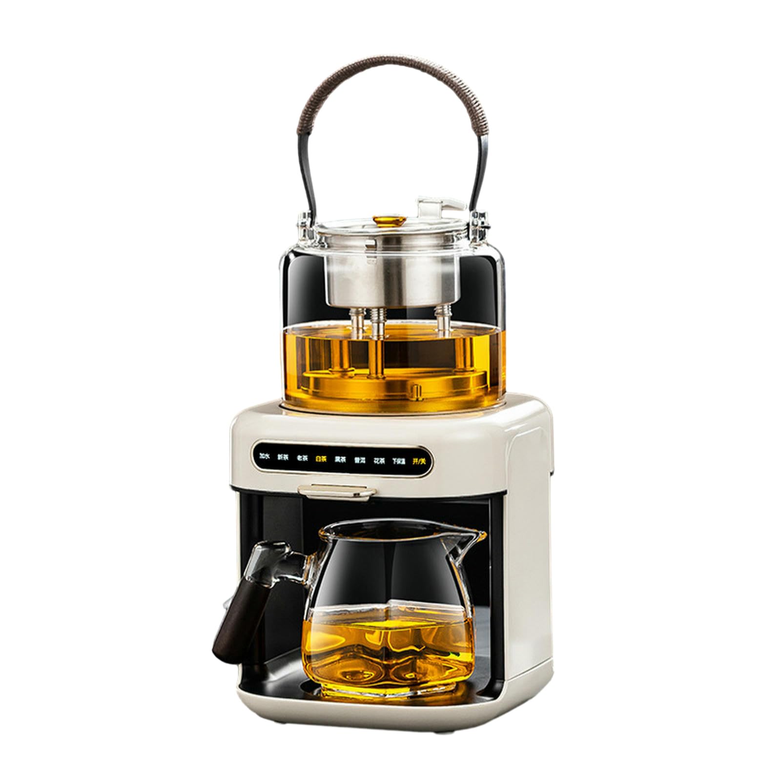 Machine à thé entièrement automatique avec jet de vapeur pour la maison, multifonctionnel et automatique pour l'approvisionnement en eau de santé - Théière blanche