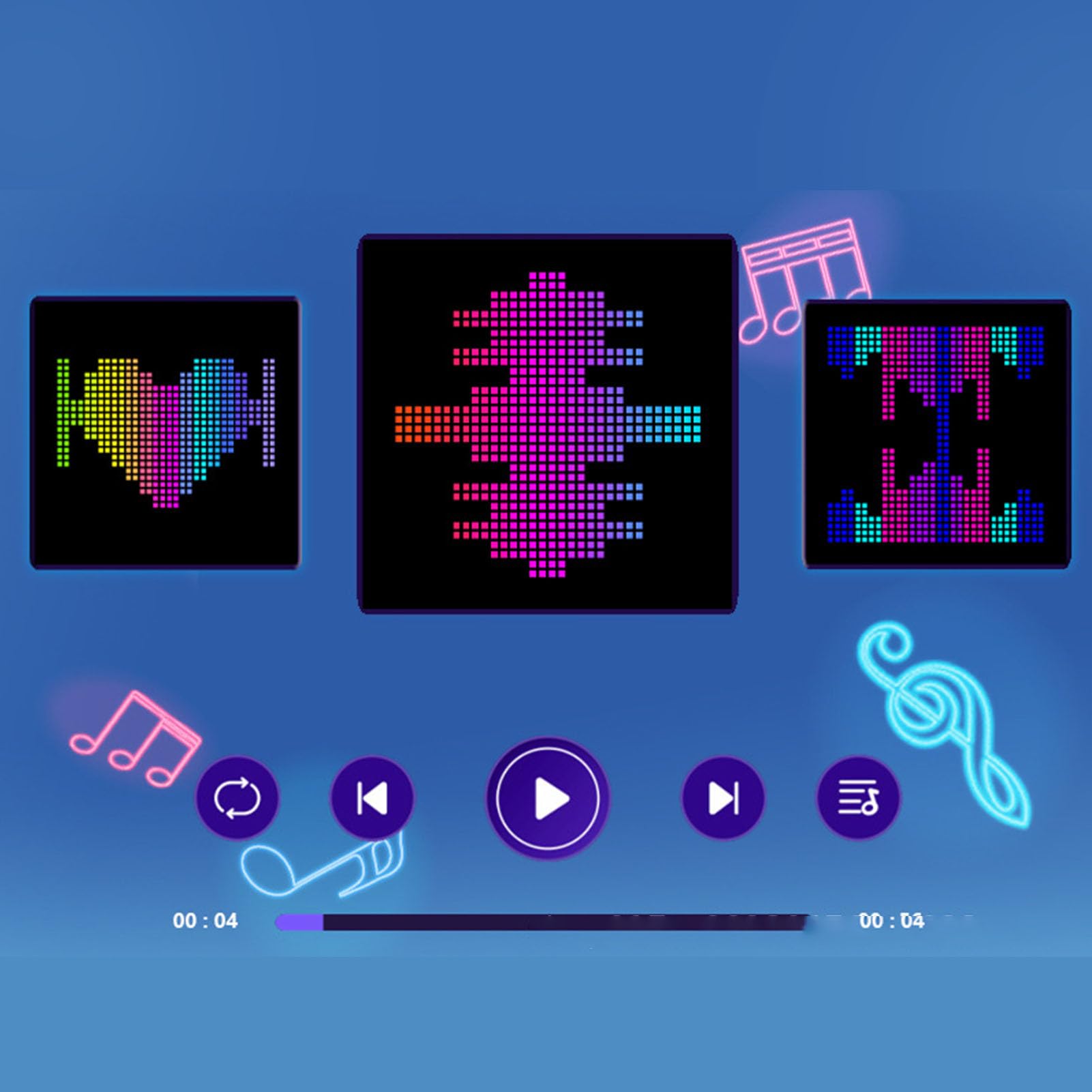 Topiky Panel de Matriz LED RGB, Pantalla de Arte de Píxeles Programable con Control de Aplicaciones, Marco de Imagen Digital de Píxeles en la Nube, Signo LED Programable de Texto para Accesorios y