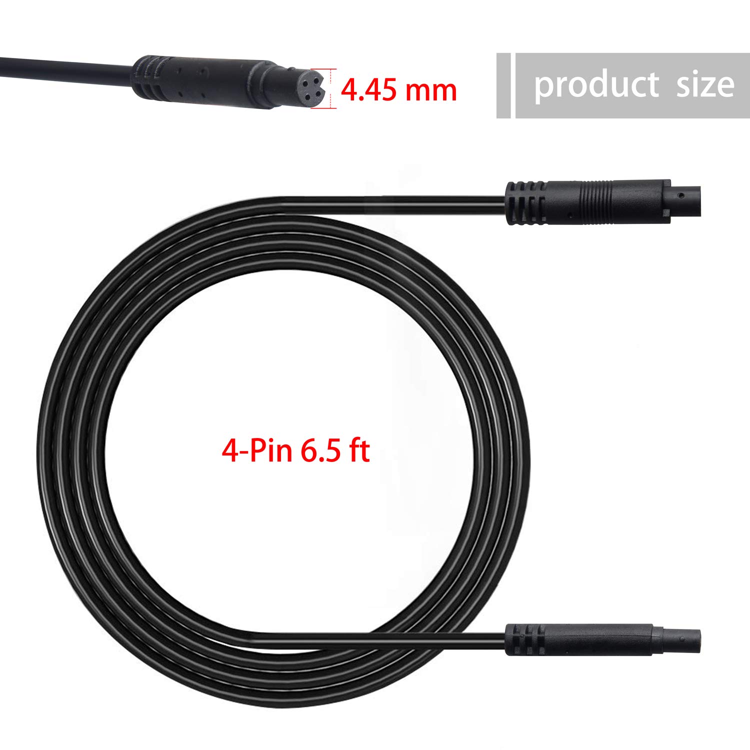 Extension Cord Dash Cam Backup Camera Rear View Mirror Camera Recorder Cable (4-pin 6.5ft / 2m)