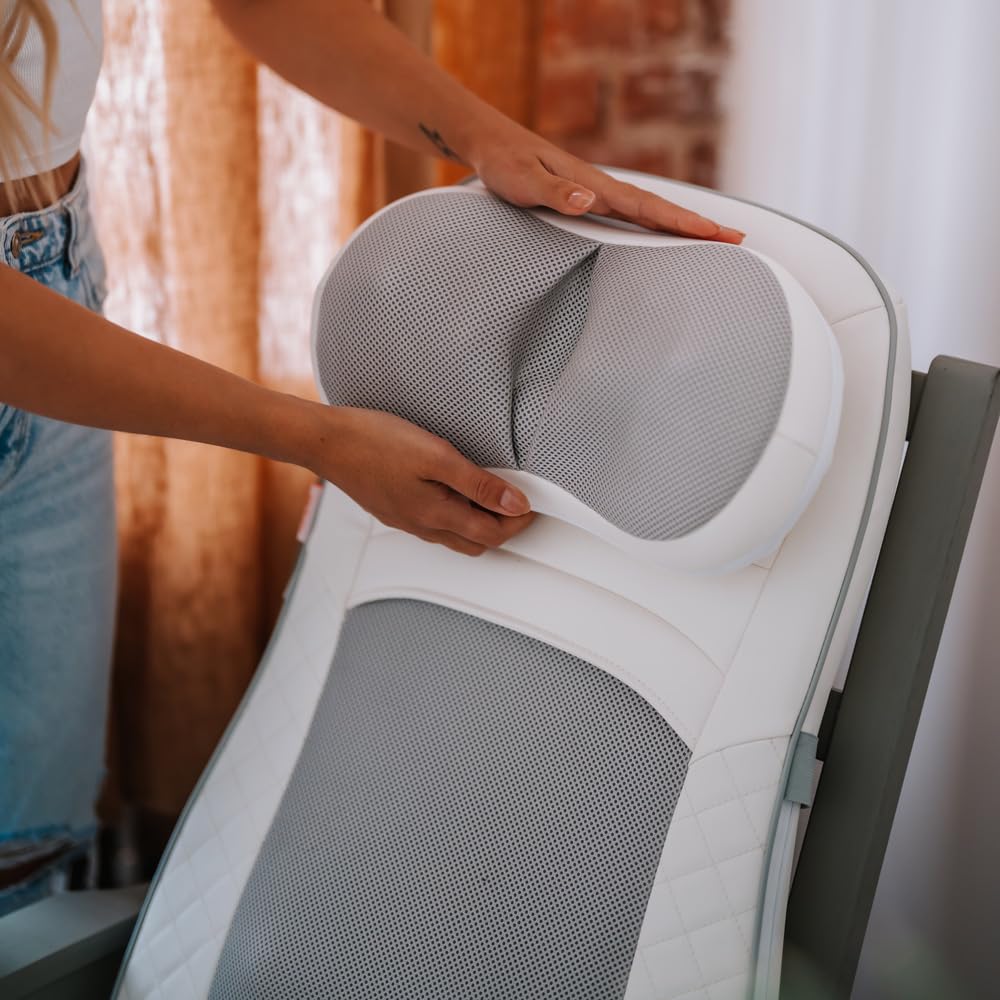 Medivon Esterilla de Masaje Luna – Masaje Shiatsu con Niveles Ajustables de vibración – Función de Calor para Mejorar la circulación sanguínea y relajación
