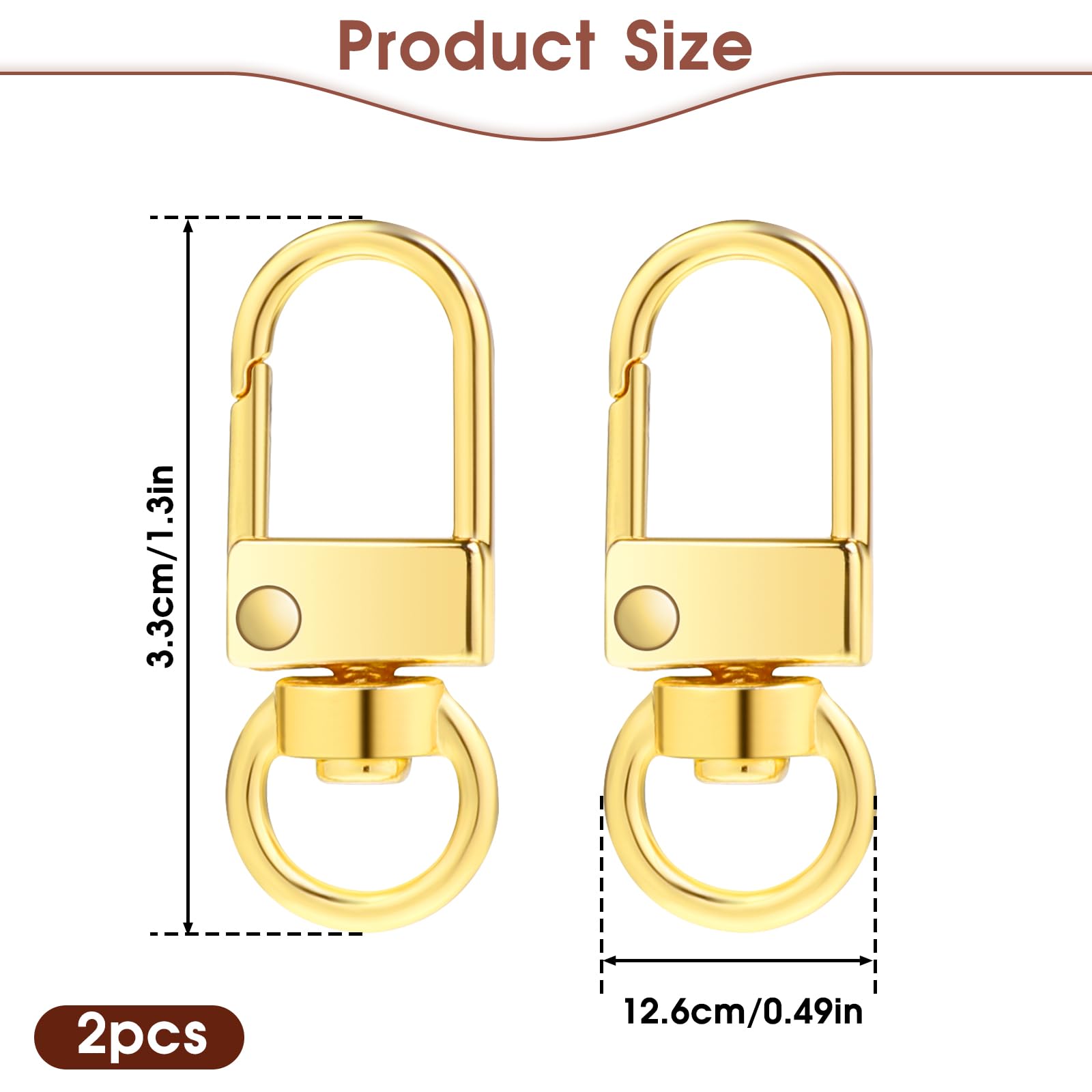 Girevole Catenacci Ganci Portachiavi, 20 Pezzi Fibbie Metallo con Anello, Fibbie Metallo Accessori, D Ring Moschettoni per Borse per Portafogli Crossbody Borsa in Pelle Borse Accessori Fai Da Te