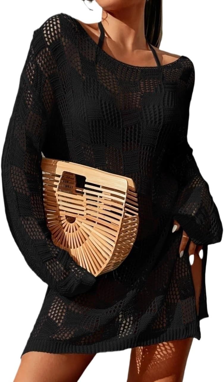 Womens Summer Beach Off The Shoulder Cover Up cover ups for swimwear