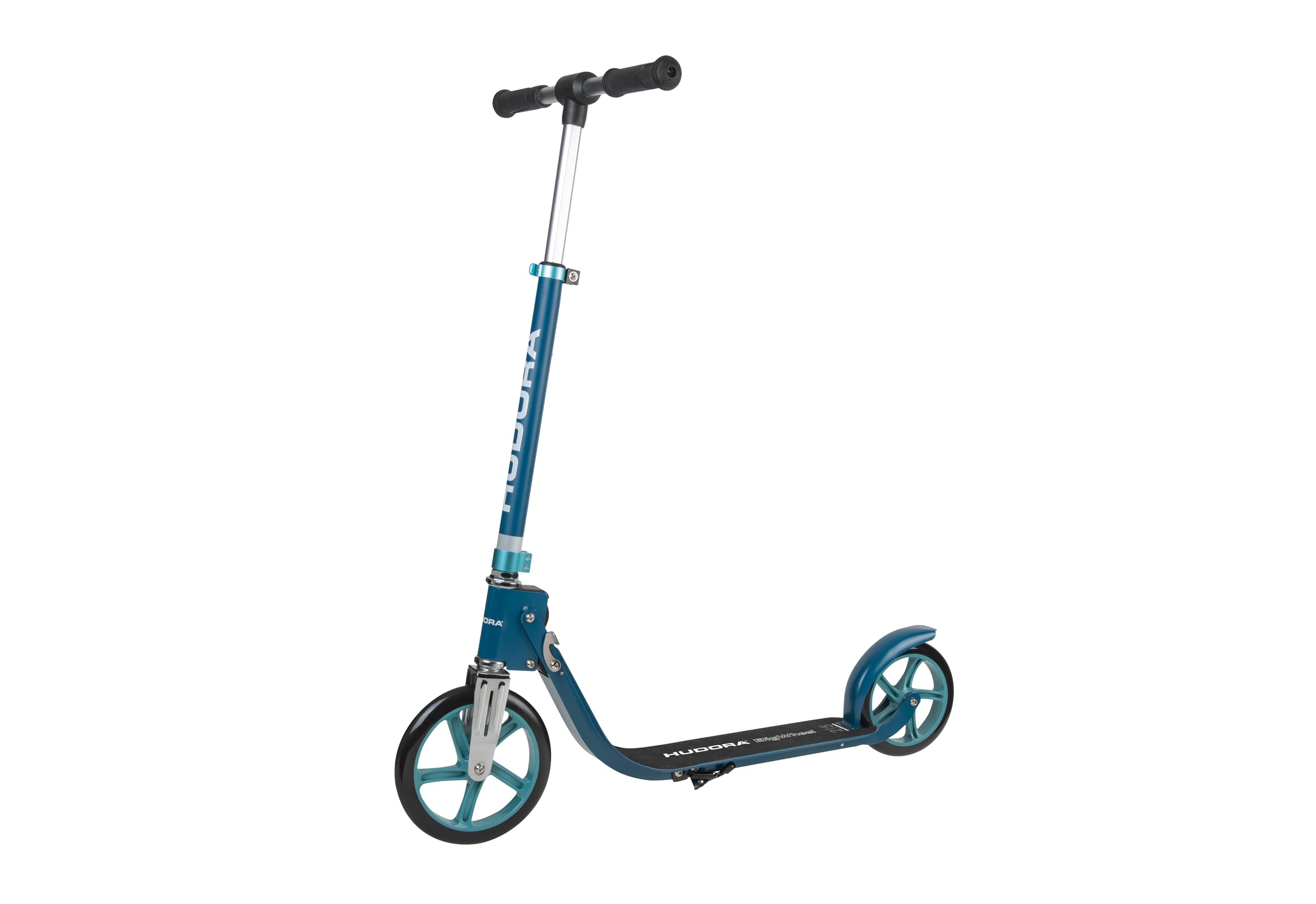 HUDORA BigWheel® 215 Scooter - Komfortabler Aluminium-Roller für bis zu 100kg - Höhenverstellbarer & zusammenklappbarer Tretroller - Kick-Scooter für Kinder/Jugendliche & Erwachsene