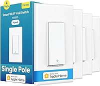 Meross Smart Light Switch 4-Pack: HomeKit, Siri, Alexa, Google & SmartThings Compatible, Neutral Wire WiFi Switch w/ Remote Control & Schedules