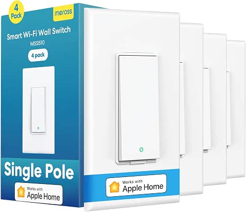 meross Smart Light Switch 4 Pack Supports Apple HomeKit, Siri,