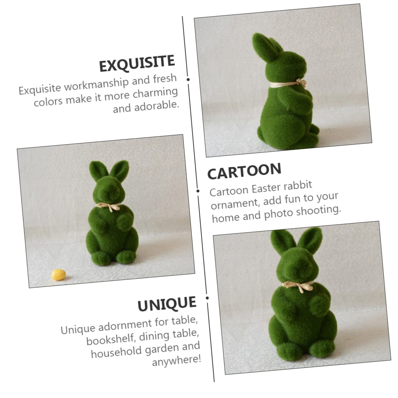 OUNONA 2 Ensembles Lapin De Pâques en Gazon Décoration De Lapin Dessin Animé Mini Lapins Roses Décoration De Jardin De Fées Lapins Artificiels Fournitures De Lapin 8 pièces * 2