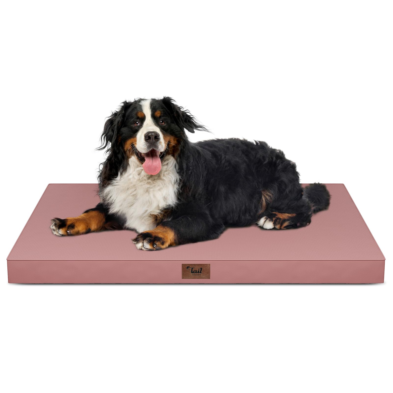 Tail Stories Outdoor Extra Large Dog Crate Bed, XXL Waterproof Dog Bed for Giant Breeds Dogs, 47x29 Inch Orthopedic Egg Crate Foam Pet Mat with