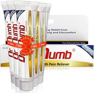 Dr. Numb 5% Lidocaine Cream 10g – Topical Anorectal Cream for Temporary Relief of Local Discomfort, Hemorrhoid – 5 Packs