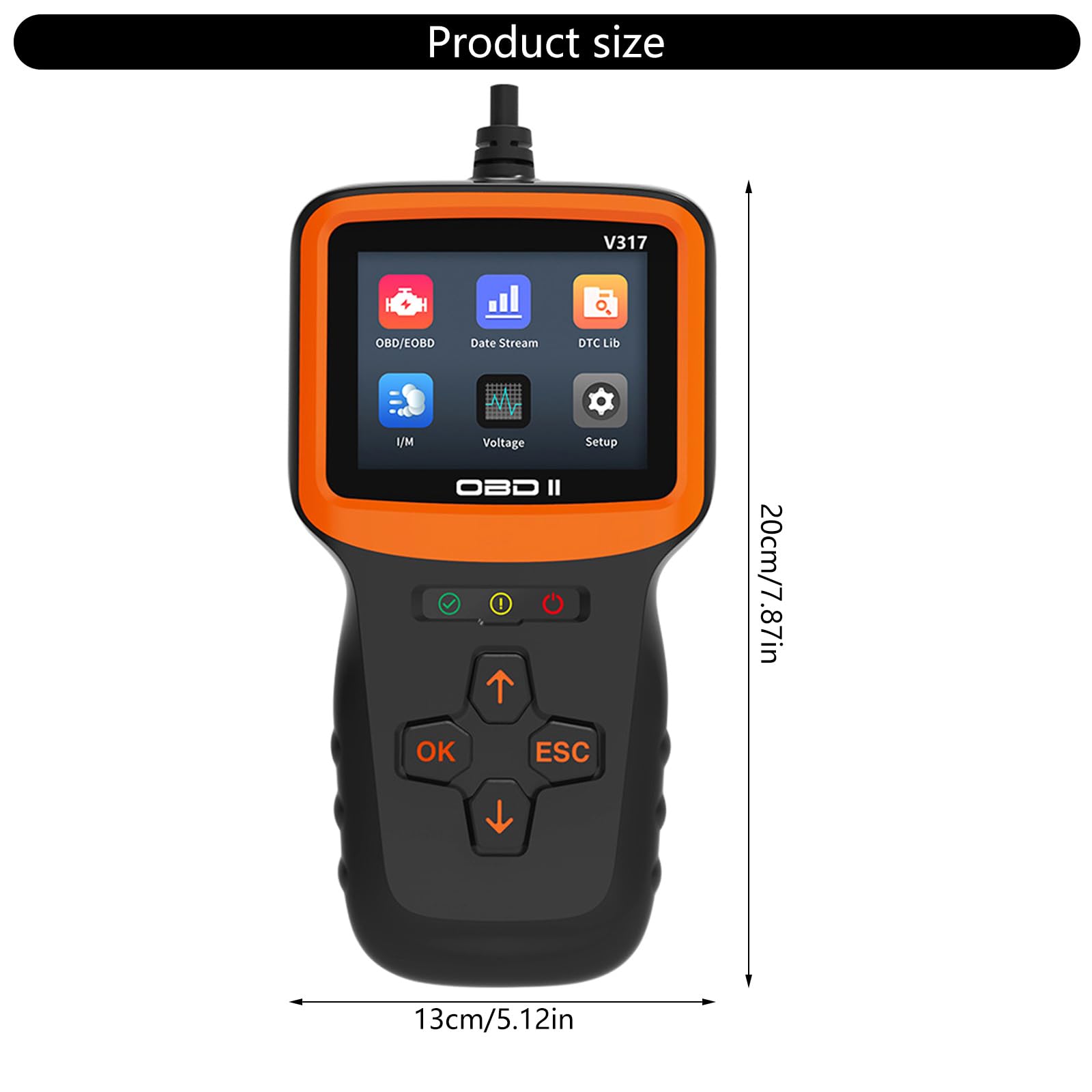 Lettore di codice automobilistico Rilevatore di guasti OBDII EOBD Strumento diagnostico professionale per auto Strumento diagnostico per auto Diagnosi dei guasti del motore Analisi dei dati in tempo